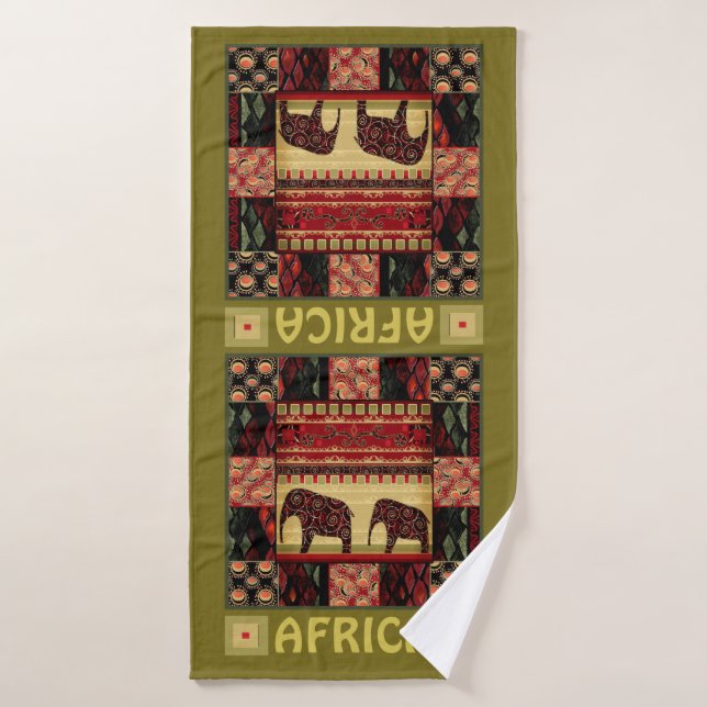 African patchwork  bath towel set (Bath Towel)