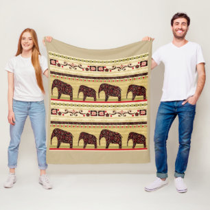 African patchwork fleece blanket