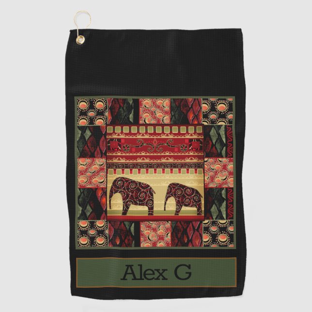 African patchwork golf towel (Front)