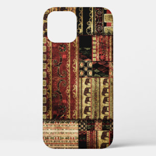 African Patchwork: Grunge Print Background iPhone 12 Case