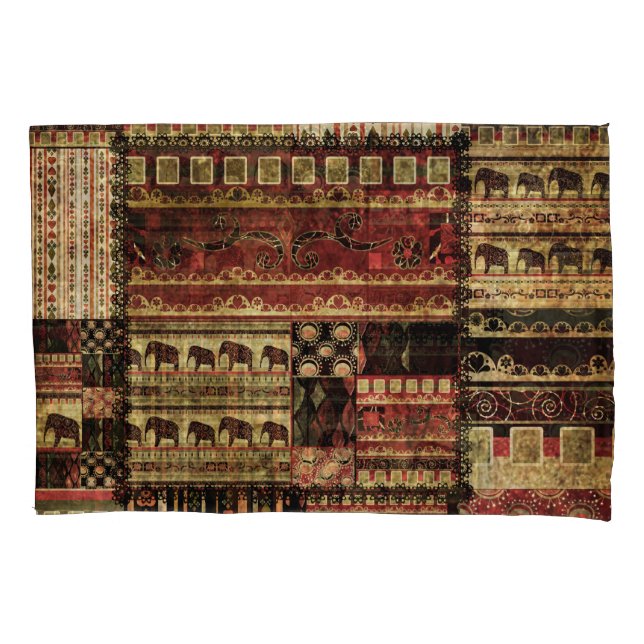 African Patchwork: Grunge Print Background Pillowcase (Front)