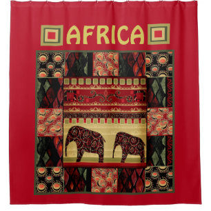 African patchwork  shower curtain
