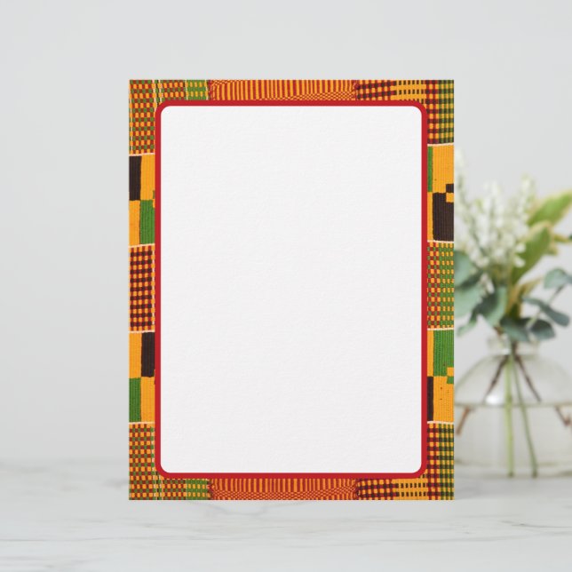 African Pattern Border Paper Custom Letterhead (Standing Front)