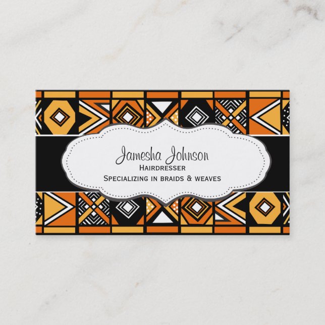 African Pattern Business Cards (Front)