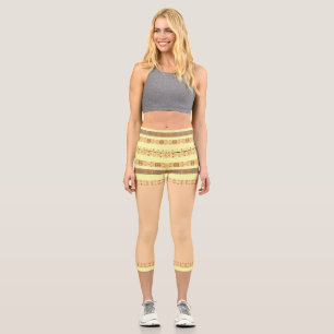 African pattern capri leggings
