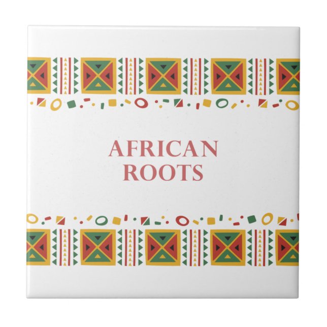 African pattern Ceramic Tile (Front)