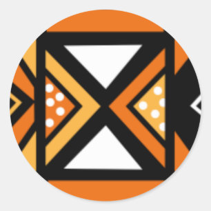 African pattern classic round sticker