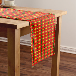 african pattern, geometric, pattern,brown, modern short table runner