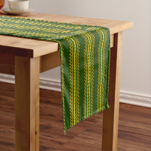african pattern, geometric, pattern,brown, modern short table runner
