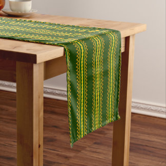 african pattern, geometric, pattern,brown, modern short table runner