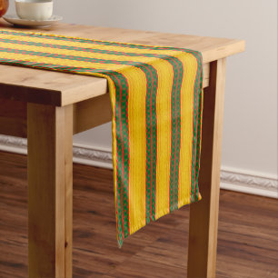 african pattern, geometric, pattern,brown, modern short table runner