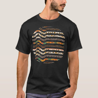 African Pattern inside Abstract Circle Black Histo T-Shirt