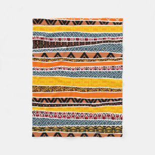 African Pattern Mix Fleece Blanket