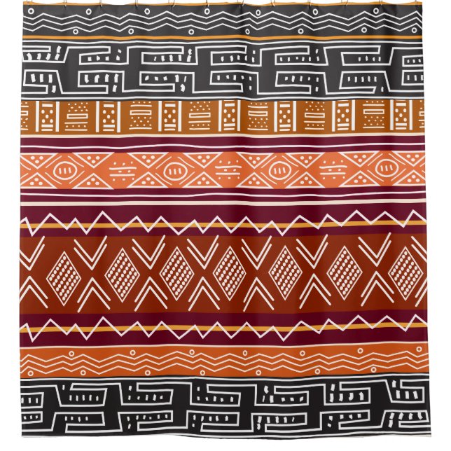 African Pattern Mix Shower Curtain (Front)
