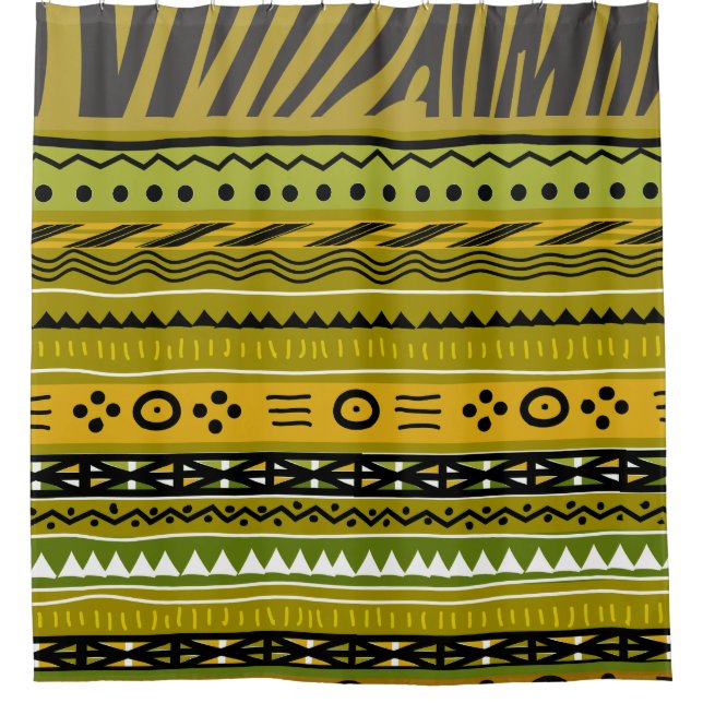 African Pattern Mix Shower Curtain (Front)