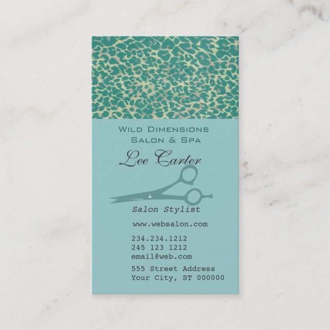 AFRICAN PATTERN  Scissors Hair Stylist Salon Appointment Card (Front)
