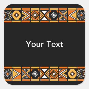 African pattern square sticker