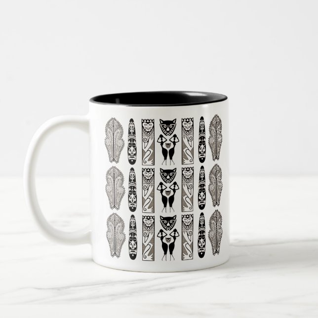 African Pattern Two-Tone Coffee Mug (Left)