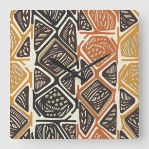 African Pattern Wall Clock