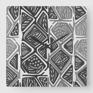 African Pattern Wall Clock
