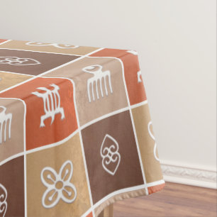 african  pattern with Adinkra simbols Tablecloth