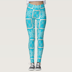 african pattern with simbols leggings