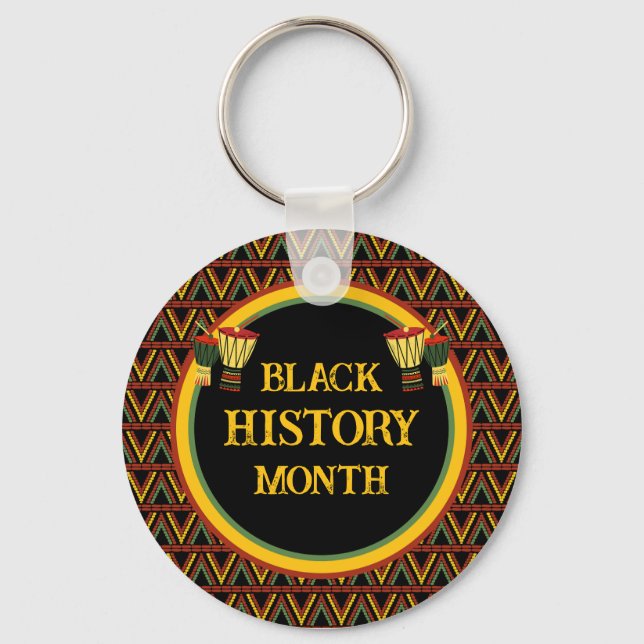 African Patterns Black History Month Celebration  Key Ring (Front)