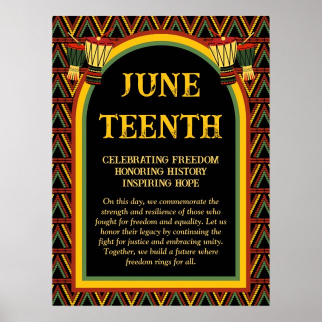 African Patterns Juneteenth Celebration  Poster (Front)
