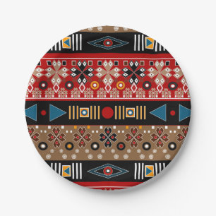 African patterns, oriental pattern throw pillow paper plate