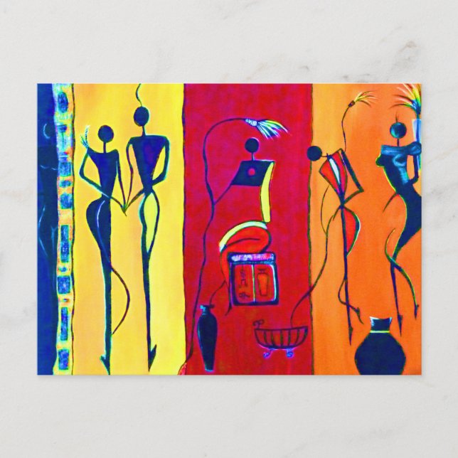 African people art in their phases of life postcard (Front)