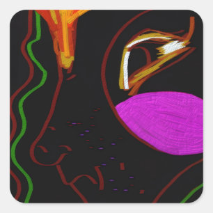 African Phoenix Rising Square Stickers