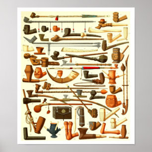 African Pipes and Smoking Implements Poster