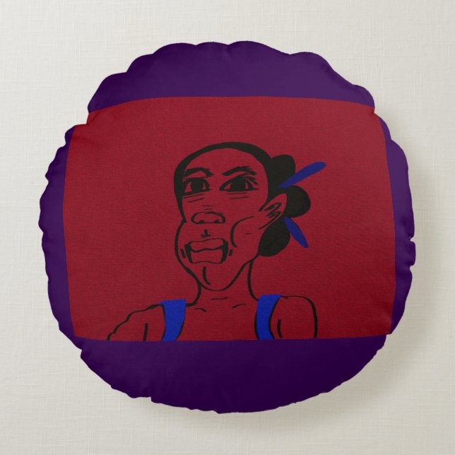African Portrait Round Cushion (Front)