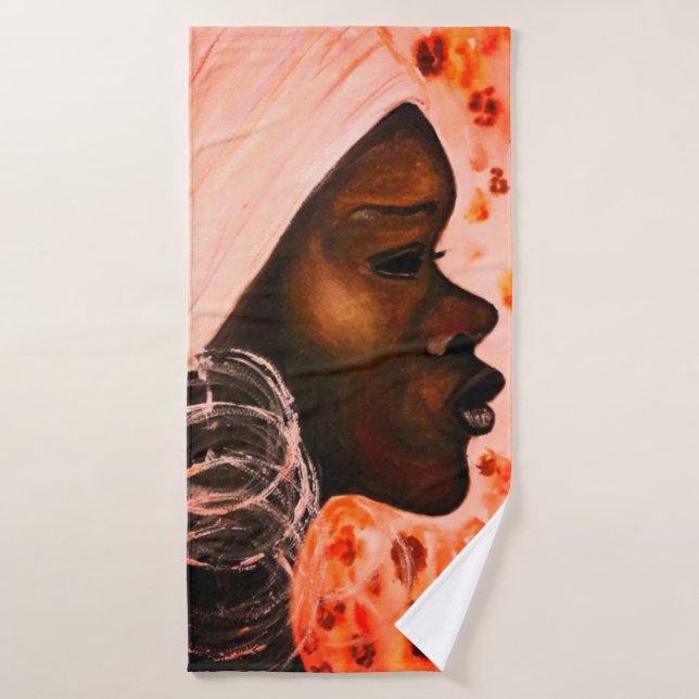 African Pretty Woman Bath Towel Set (Bath Towel)