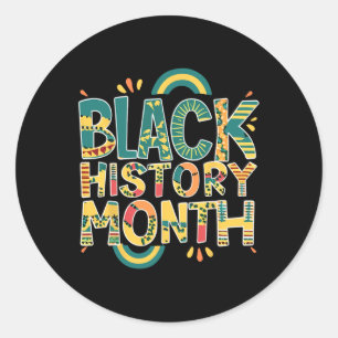 African Pride Men Black History Month 24 7 Bhm Wom Classic Round Sticker