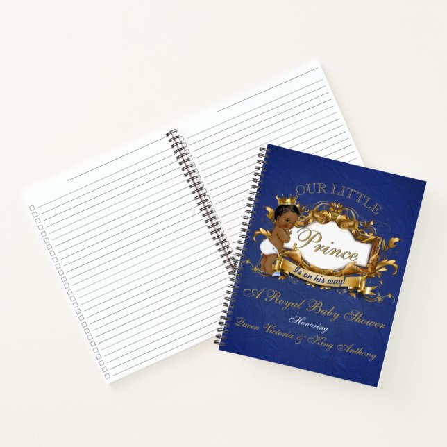 African Prince Royal Baby Shower Elegant Guest Boo Notebook (Inside)