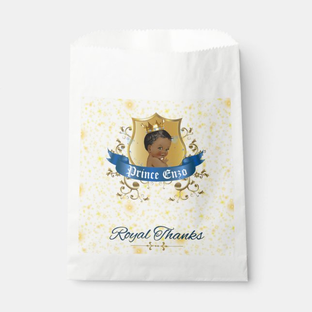 African Prince Royal Blue and Gold Elegant Favour Bag (Front)