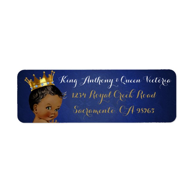 African Prince Royal Blue & Gold Mailing Labels (Front)