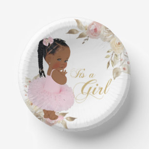 African Princess Baby Shower Paper Plate