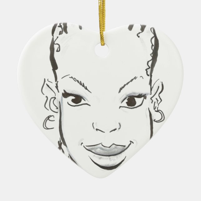 African princess. ceramic tree decoration (Front)