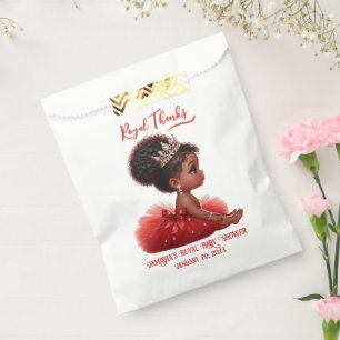 African Princess Royal Baby Shower Elegant Red Favour Bag