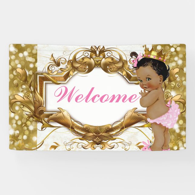African Princess Royal Baby Shower Welcome Banner (Horizontal)
