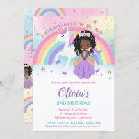 African Princess Unicorn Birthday Party Rainbow  