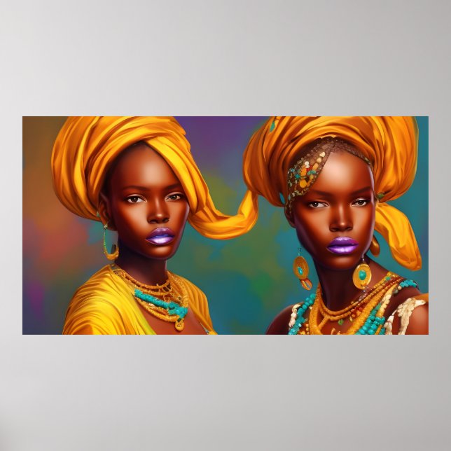 African princess women gold jewellery poster (Front)