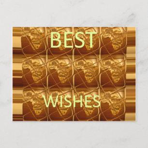 African Print Best Wishes pattern design Postcard