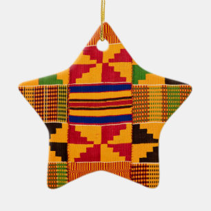African Print Ceramic Ornament