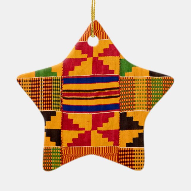 African Print Ceramic Ornament (Front)