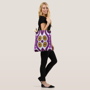 African Print fabric Ethnic flowers Tote Bag