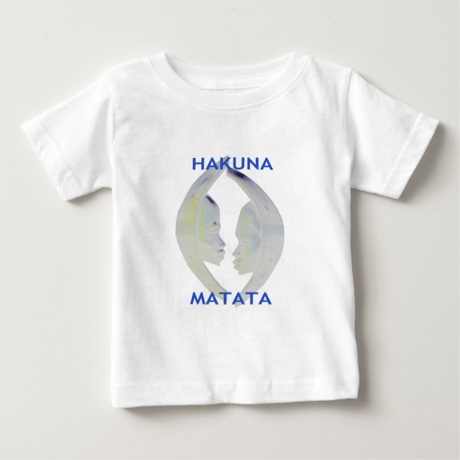 African Print Hakuna Matata Design Baby T-Shirt (Front)