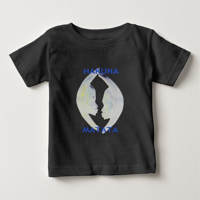 African Print Hakuna Matata Design Baby T-Shirt (Front)